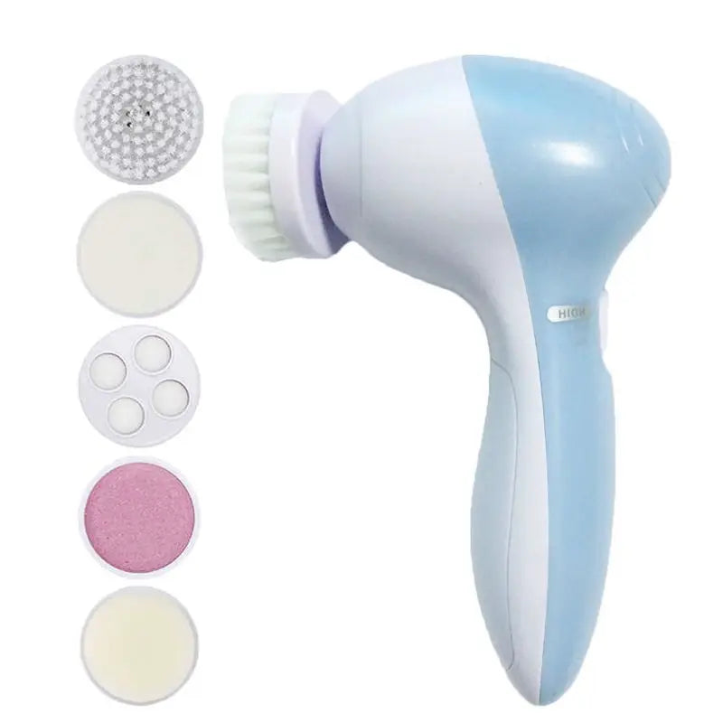 Electric Facial Cleansing Brush – 5-in-1 Face Cleaner & Massager for Deep Pore Cleansing, Exfoliation & Blackhead Removal