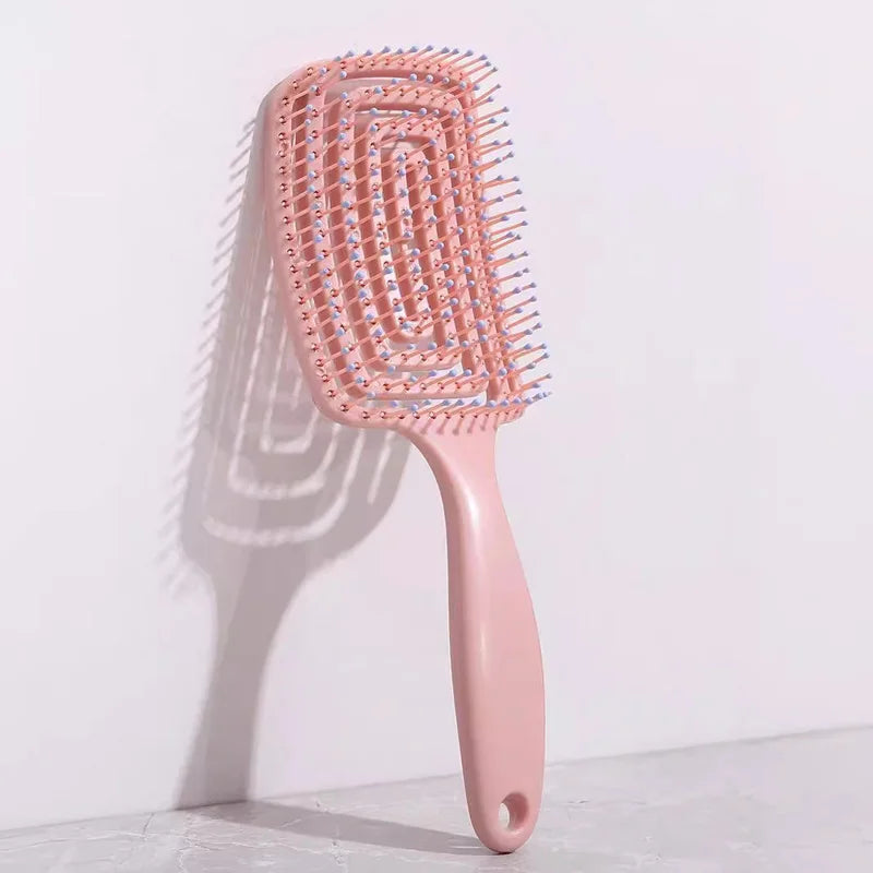 Detangling Hair Brush – Flexible Massage Comb with Hollow Design for Quick Drying & Scalp Relaxation
