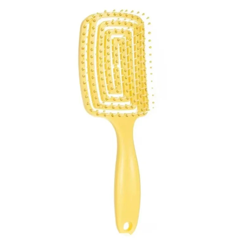 Detangling Hair Brush – Flexible Massage Comb with Hollow Design for Quick Drying & Scalp Relaxation
