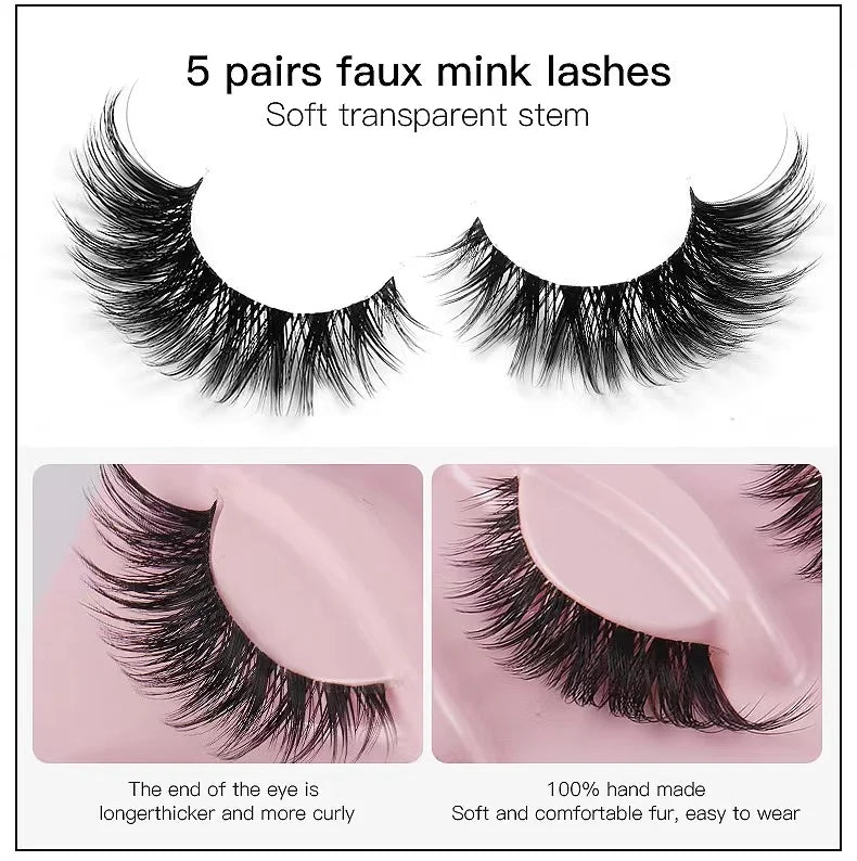 5 Pairs Cat Eye False Eyelashes
